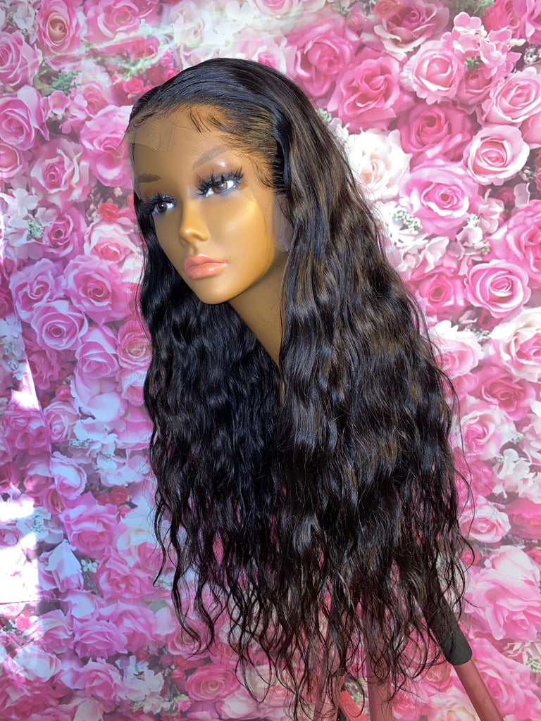 Glueless 28” Indian Body Wave Human Hair HD Lace Front Unit