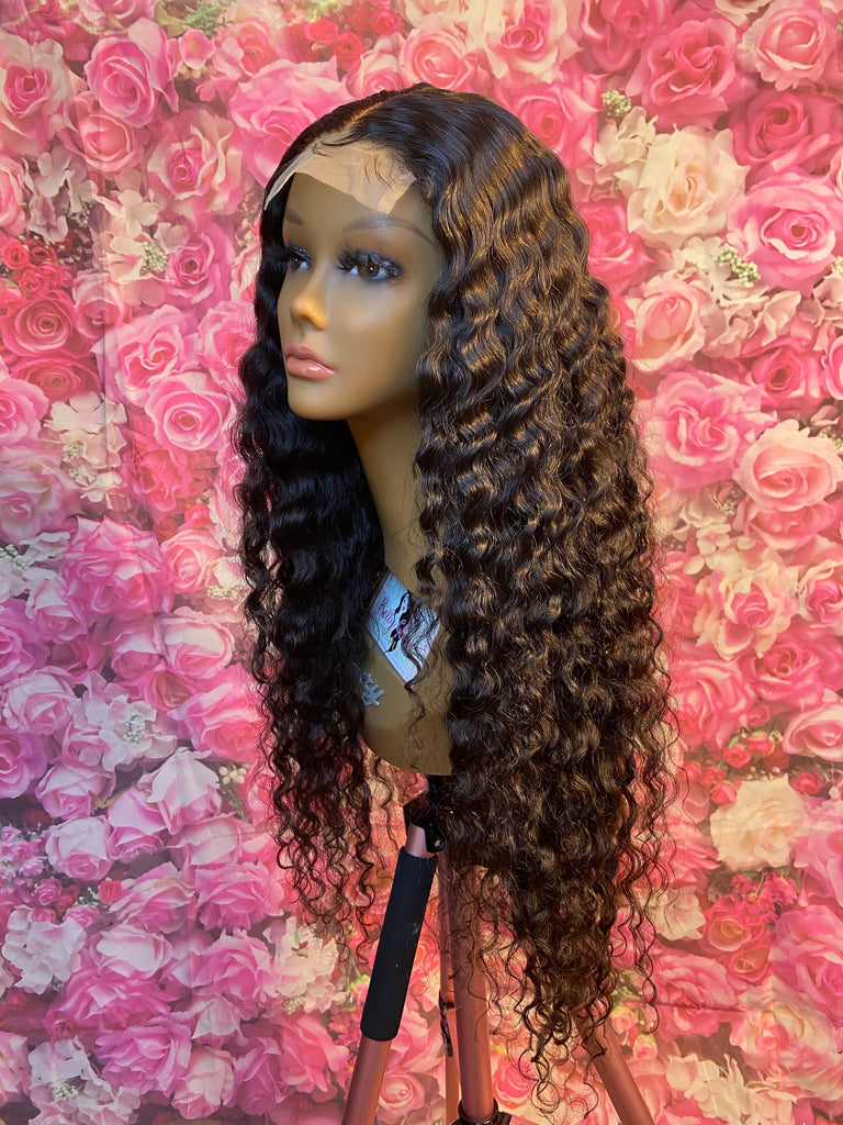 HD Lace Indian Deep Curly Closure Human Hair Wig - Luxury Line