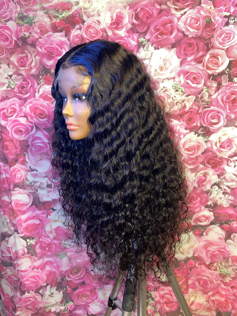 Water Wave Human Hair Lace Closure Wig - Main Line