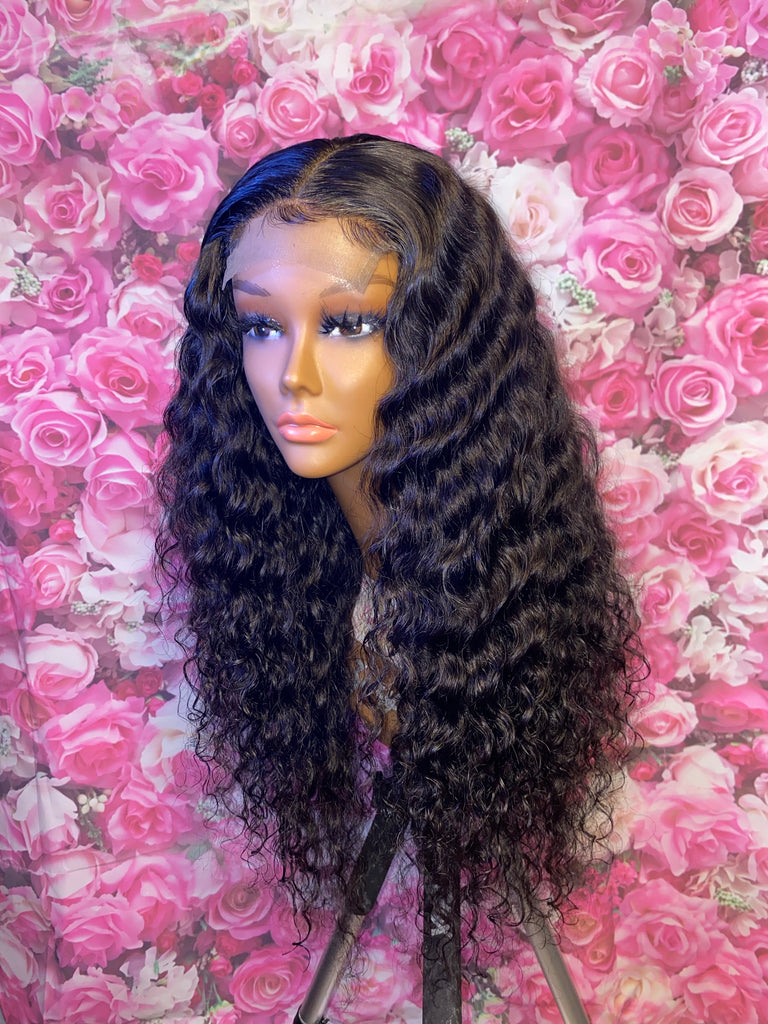 Water Wave Human Hair Lace Closure Wig - Main Line