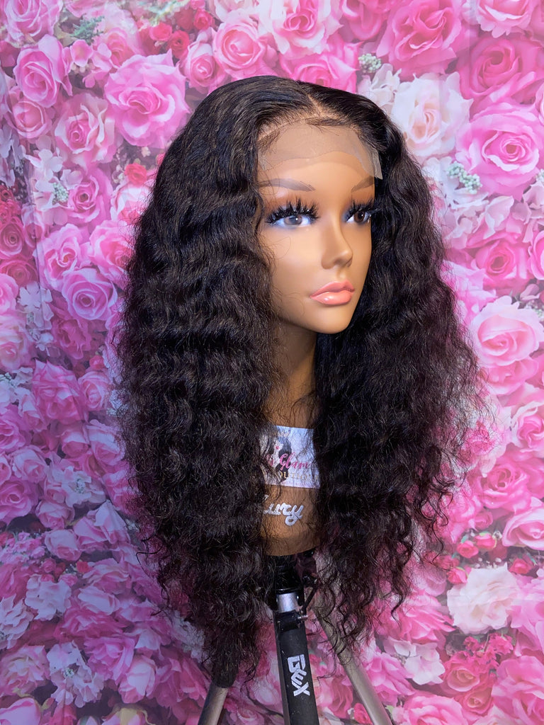 Deep Loose Wave Human Hair Lace Closure Wig - Main Line