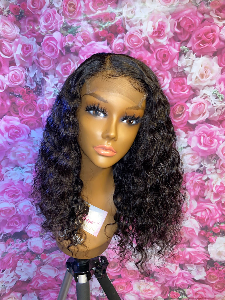 Deep Wave Lace Closure Human Hair Wig - Main Line