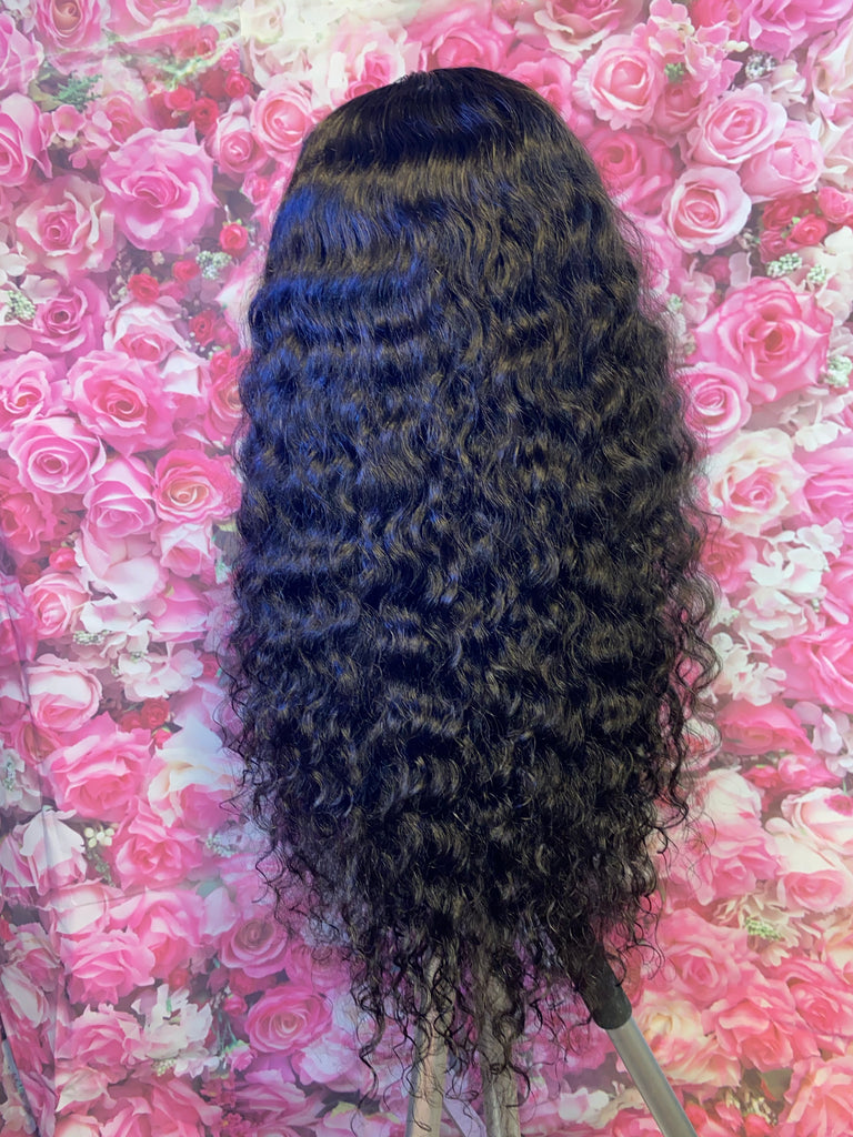 Water Wave Human Hair Lace Closure Wig - Main Line