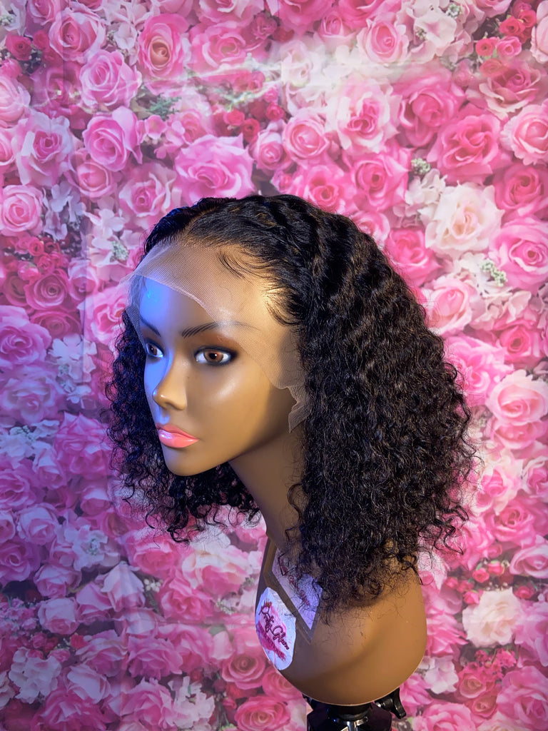 Glueless 12” Deep Curly Human Hair Lace Front Unit