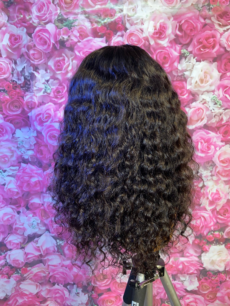 Deep Wave Lace Closure Human Hair Wig - Main Line