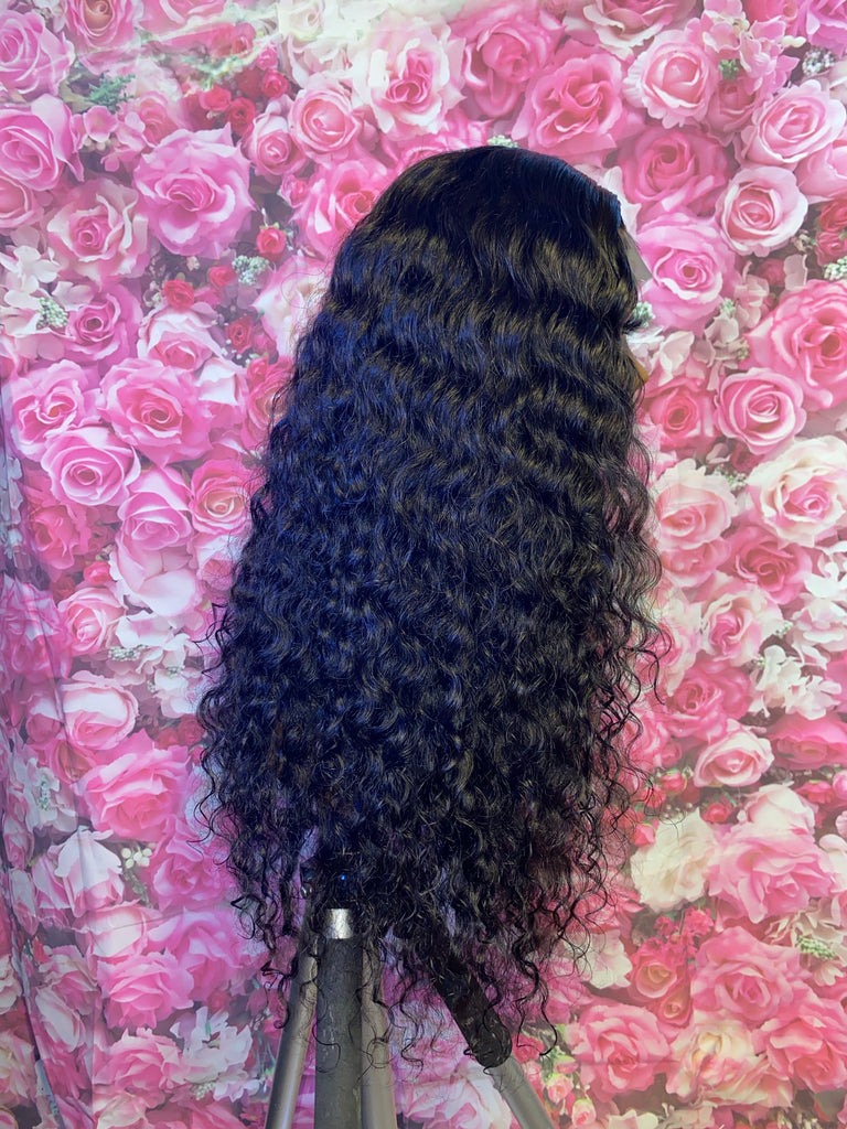Water Wave Human Hair Lace Closure Wig - Main Line