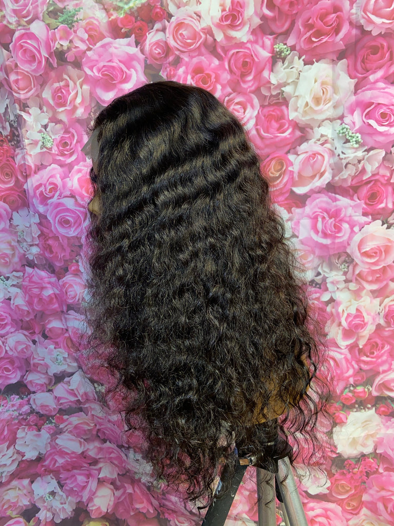 Deep Loose Wave Human Hair Lace Closure Wig - Main Line