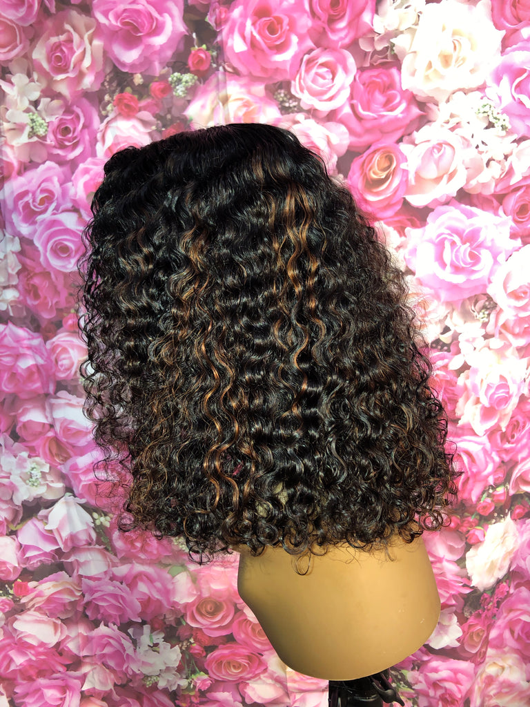 Mongolian Kinky Curly Human Hair 180% Lace Front Wig