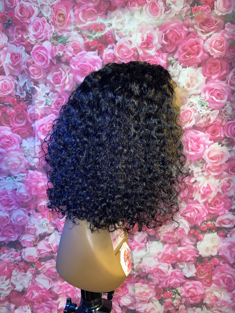 Glueless 12” Deep Curly Human Hair Lace Front Unit