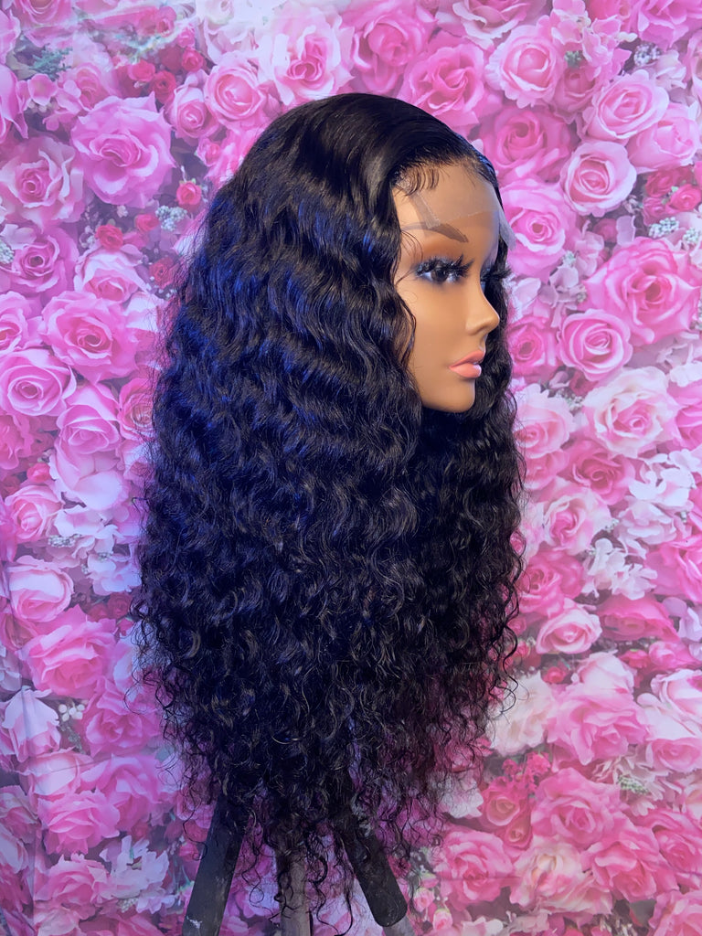 Water Wave Human Hair Lace Closure Wig - Main Line