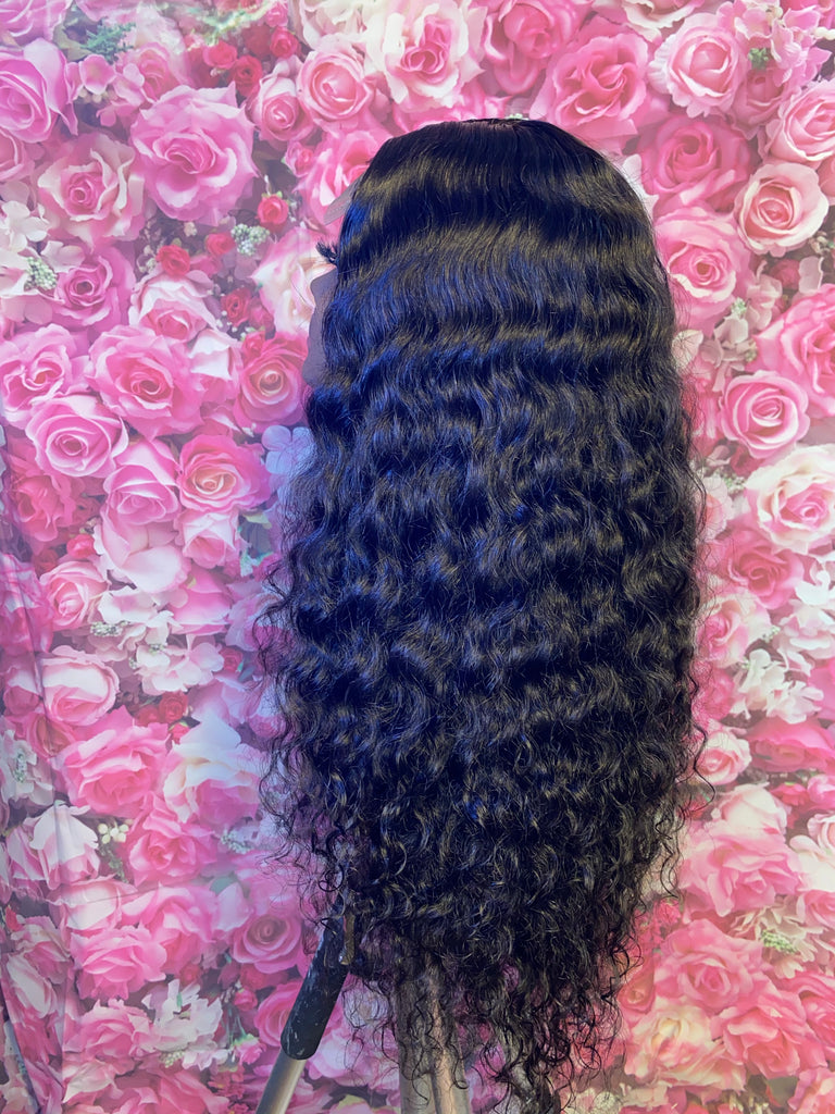 Water Wave Human Hair Lace Closure Wig - Main Line