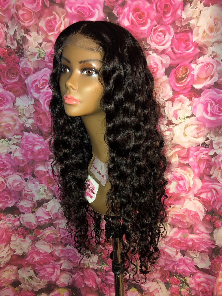 Natural Wave Human Hair Lace Closure Wig - Main Line