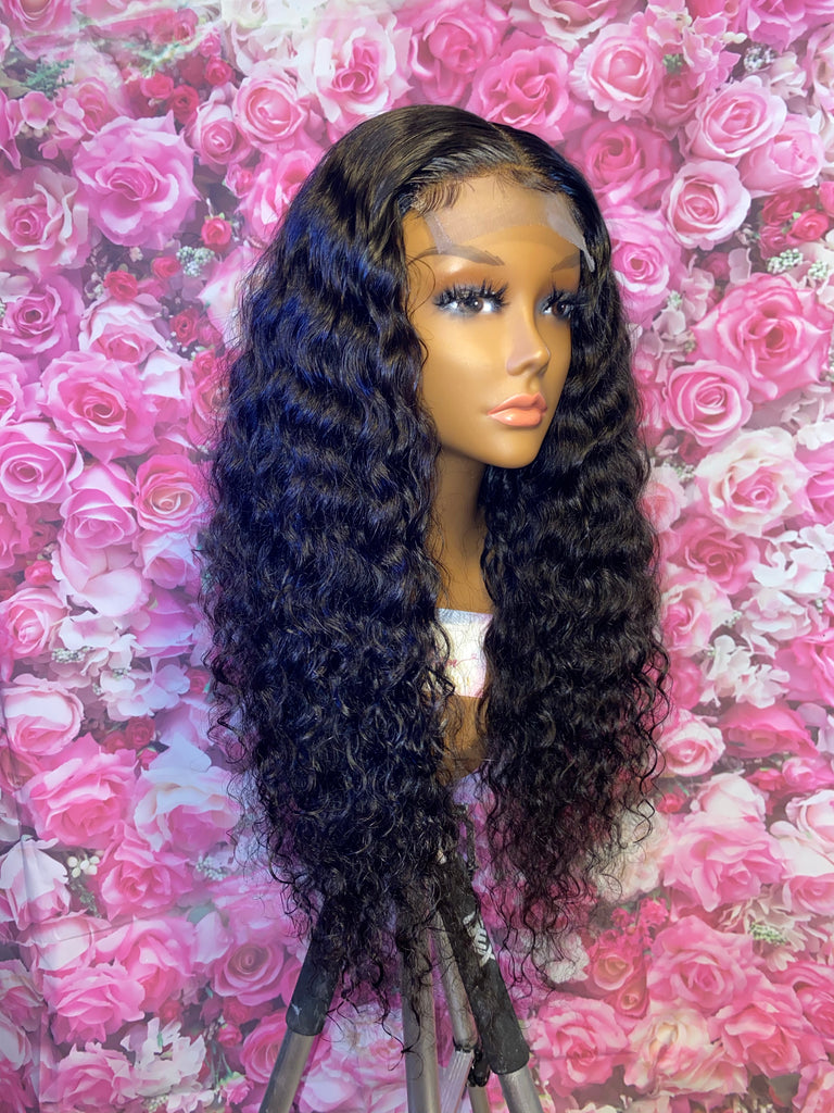 Water Wave Human Hair Lace Closure Wig - Main Line